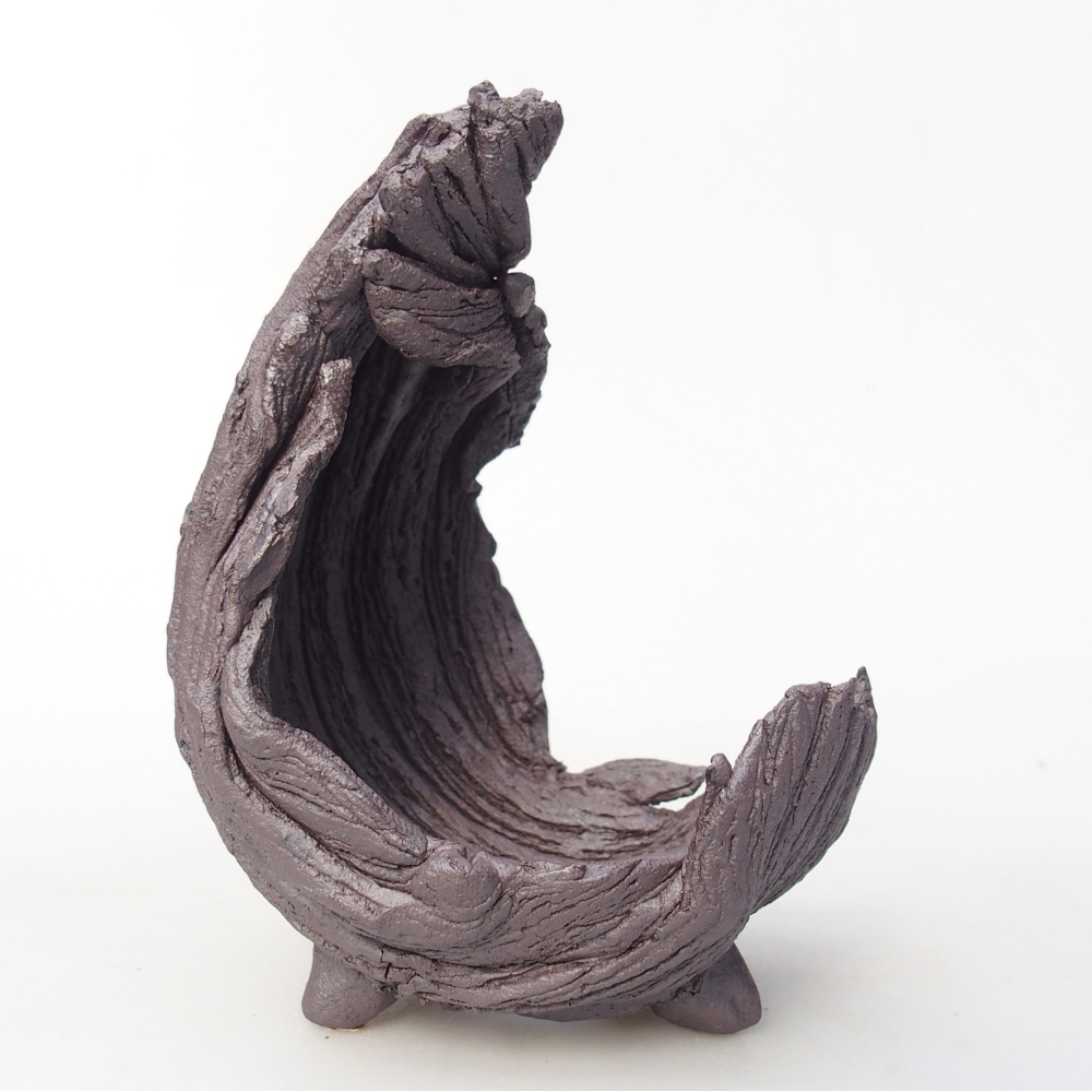 Keramická mušľa 9,5 x 8 x 11,5 cm , kovová farba