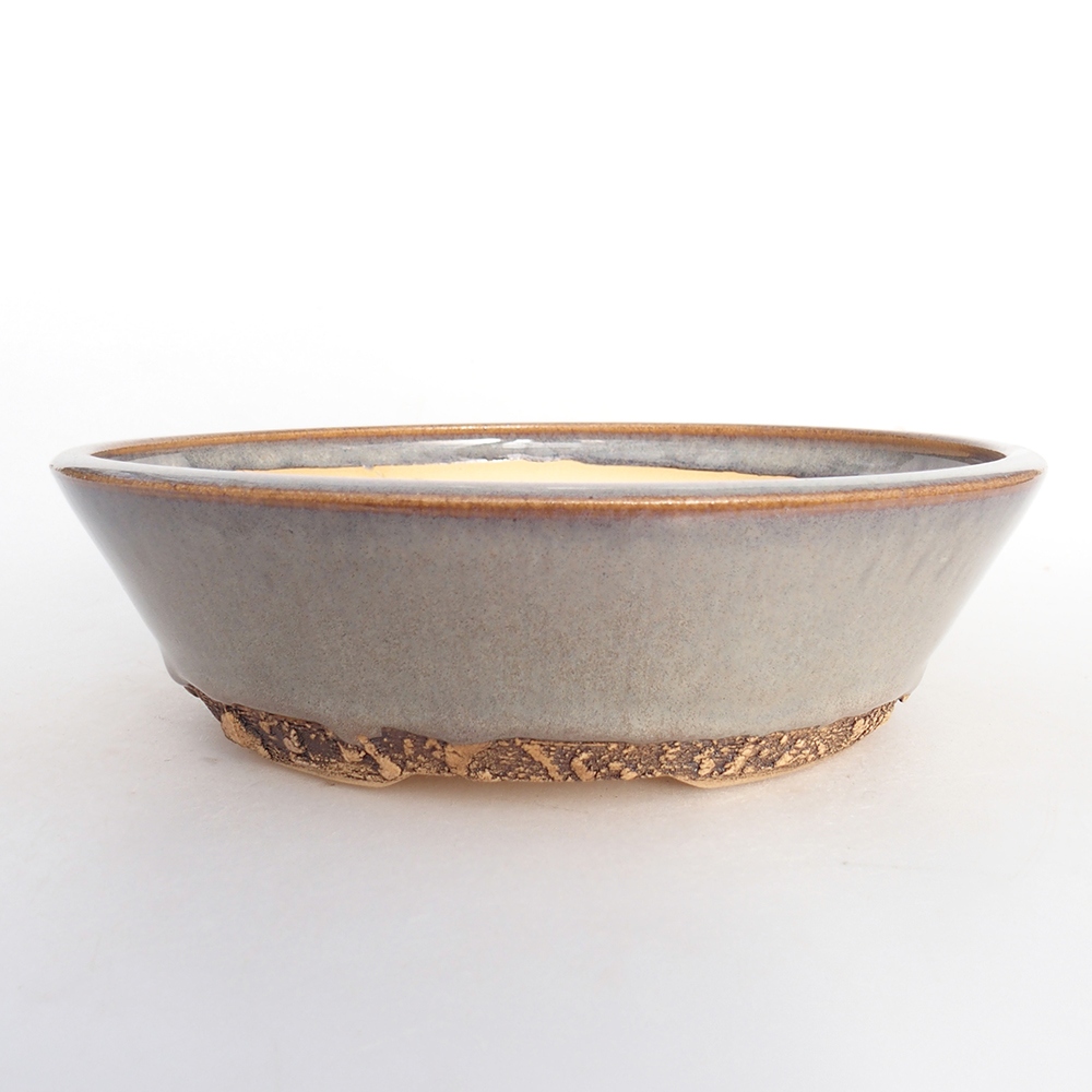 Keramická miska na bonsaje 18 x 18 x 5 cm, sivá