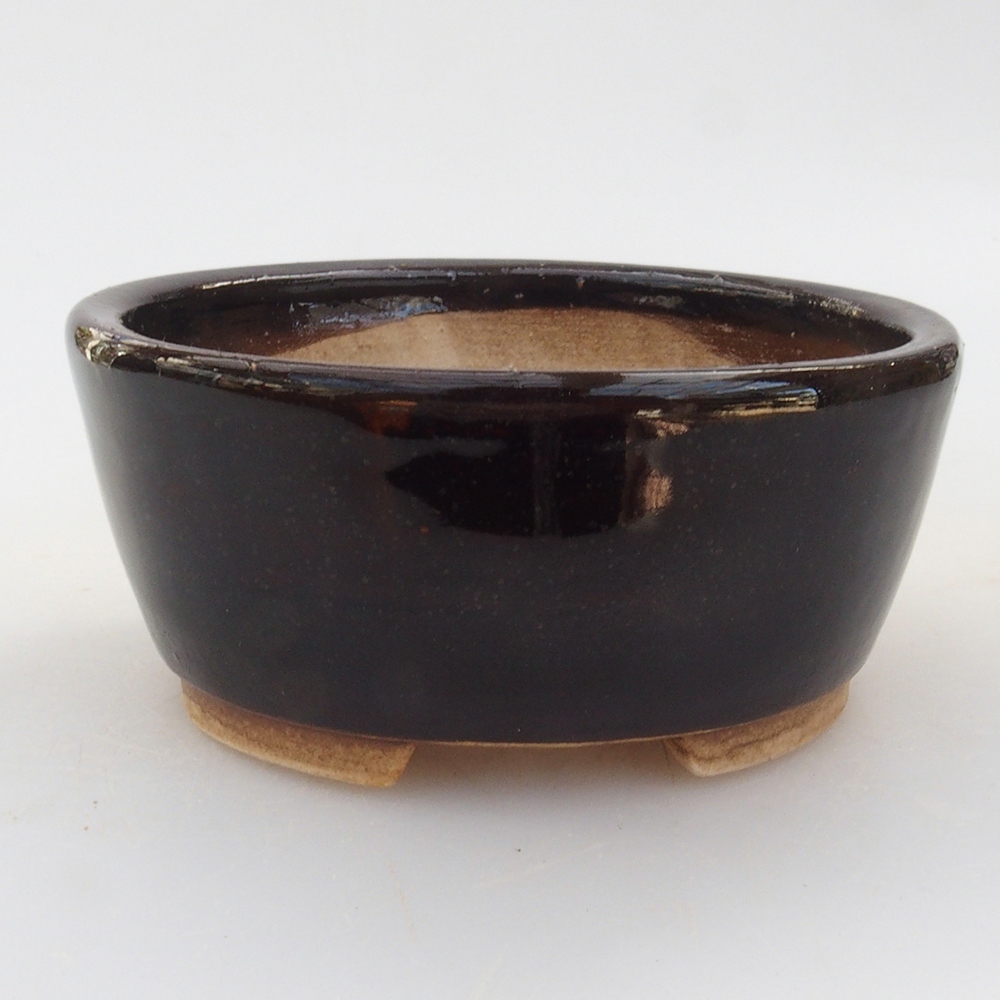 Keramická bonsai miska 10,5 x 9 x 4 cm, farba čierna