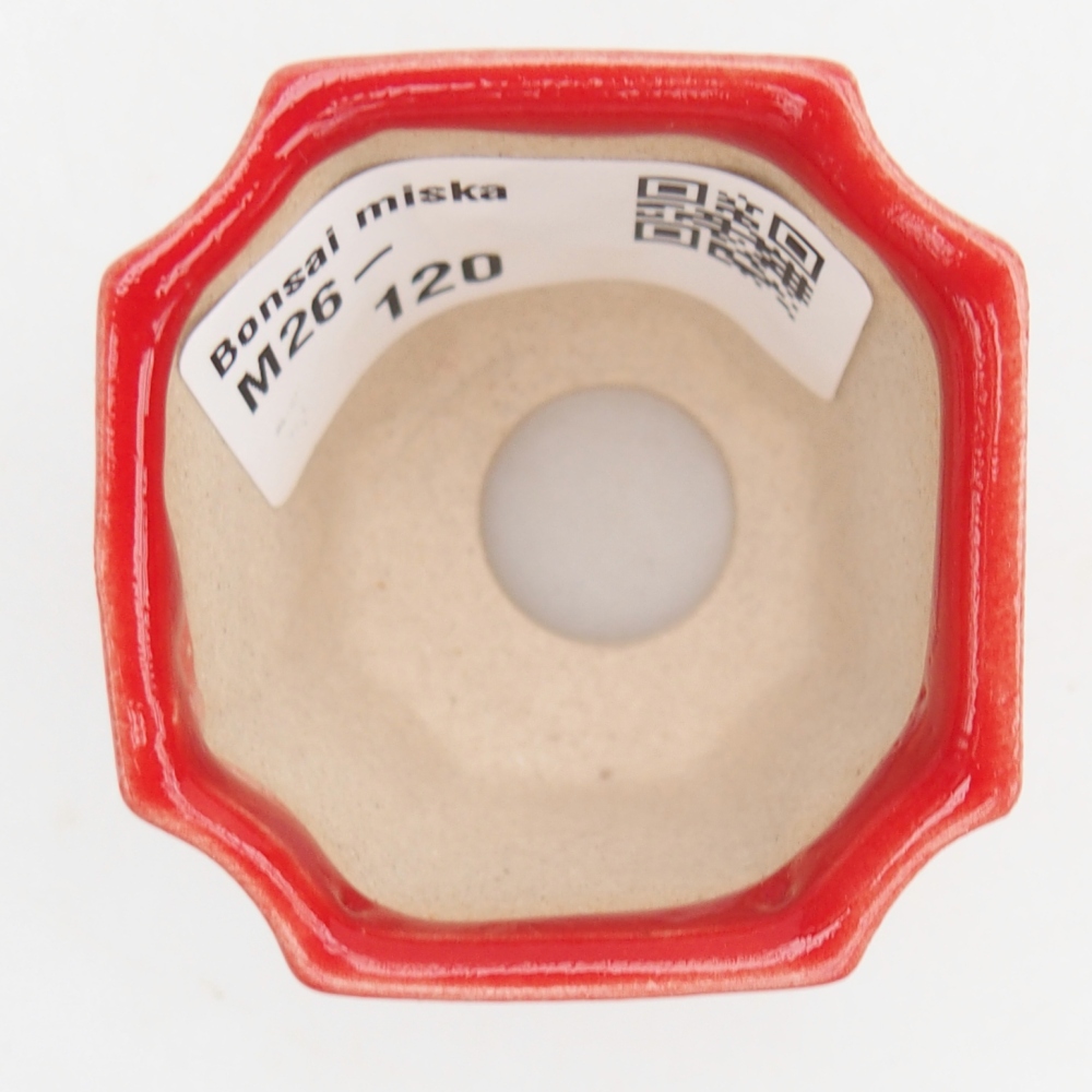 Mini bonsajová miska 4,5 x 4,5 x 4 cm, farba červená