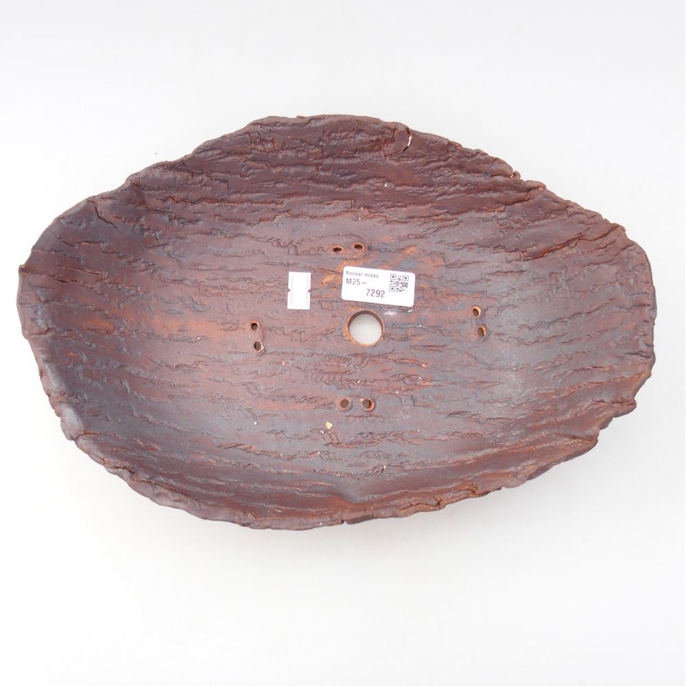 Keramická mušľa 31 x 21 x 7,5 cm , farba hnedá