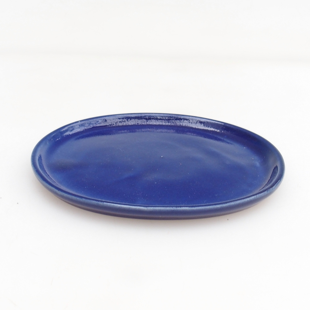 Keramický tanier H30 - 12,5 x 10,5 x 1 cm - modrý