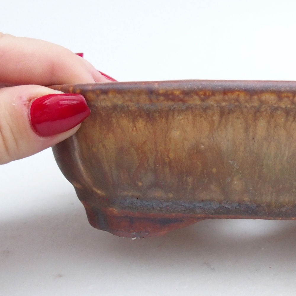 Keramická bonsajová miska 16 x 12 x 5 cm, zelená