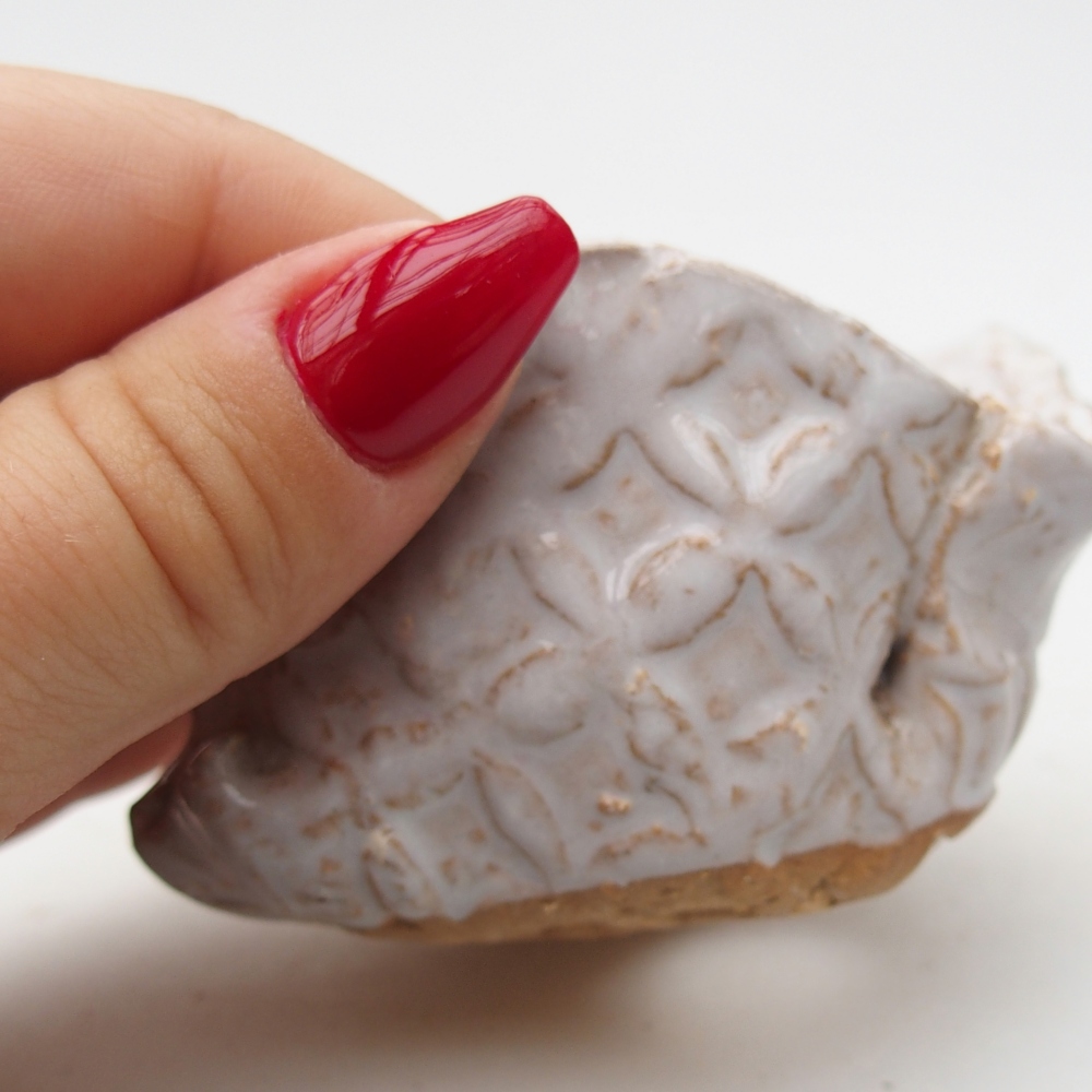 Keramická mušľa 8 x 7 x 4,5 cm , farba biela