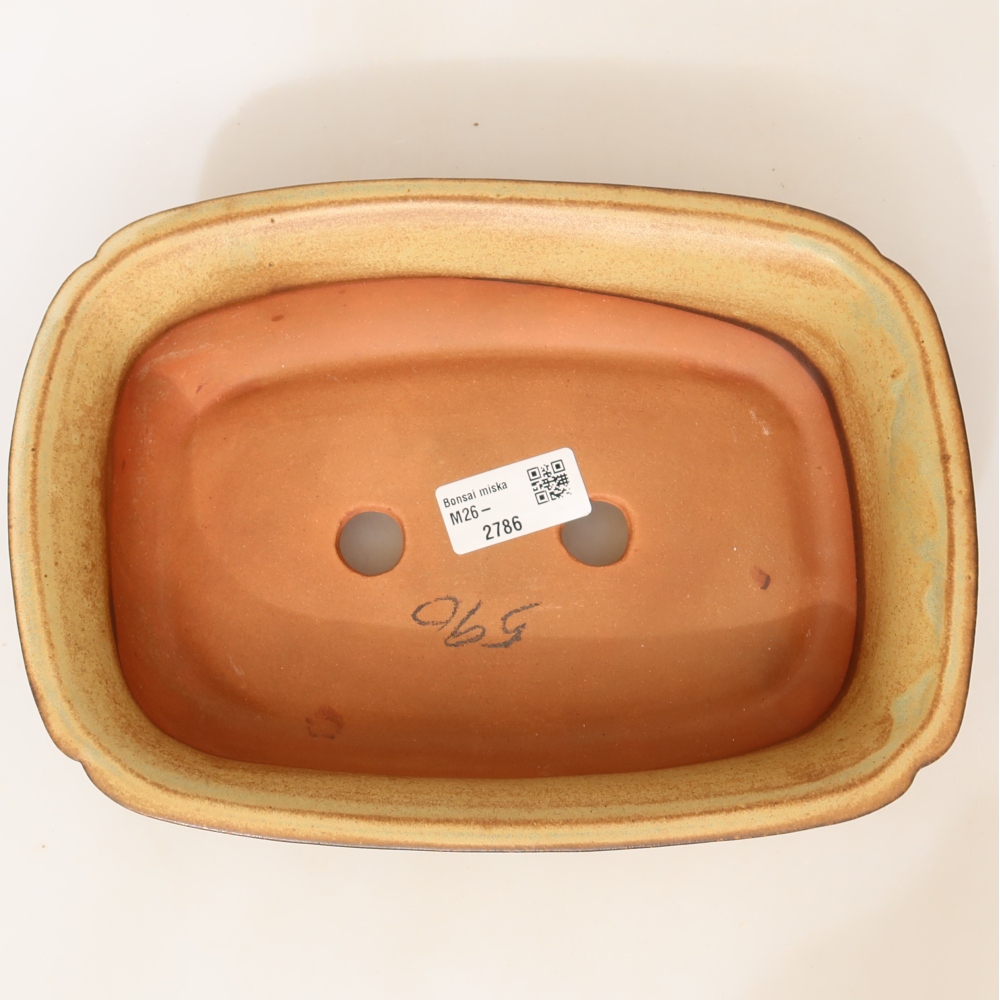 Keramická miska  24 x 17 x 6 cm, farba zeleno-béžová