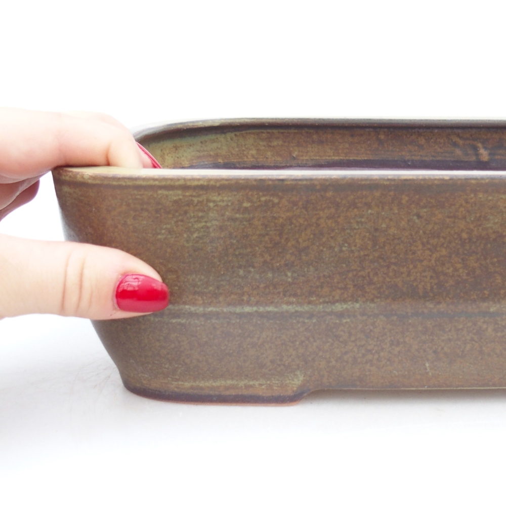 Keramická bonsajová miska 28 x 20,5 x 7,5 cm, zelená