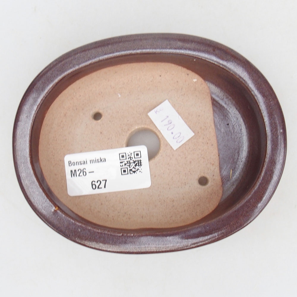Keramická miska na bonsaje 12 x 10 x 3 cm, hnedá