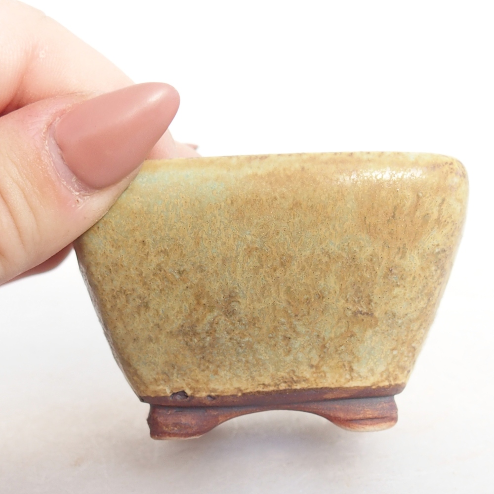 Keramická miska na bonsaje 6 x 6 x 4 cm, zelená