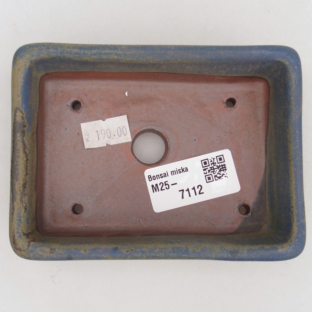 Keramická miska na bonsaje 11,5 x 9,5 x 6 cm, farba modrá