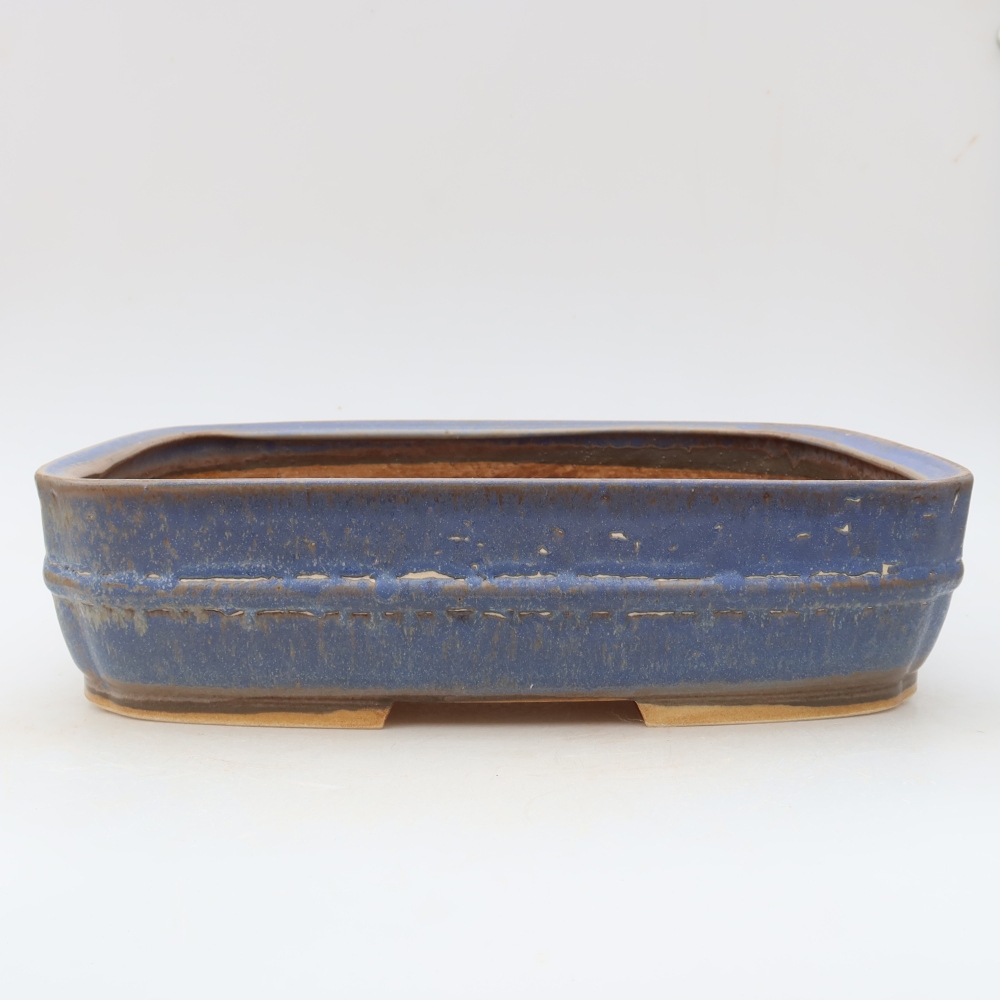 Keramická miska na bonsaje 29,5 x 23 x 7 cm, farba modrá