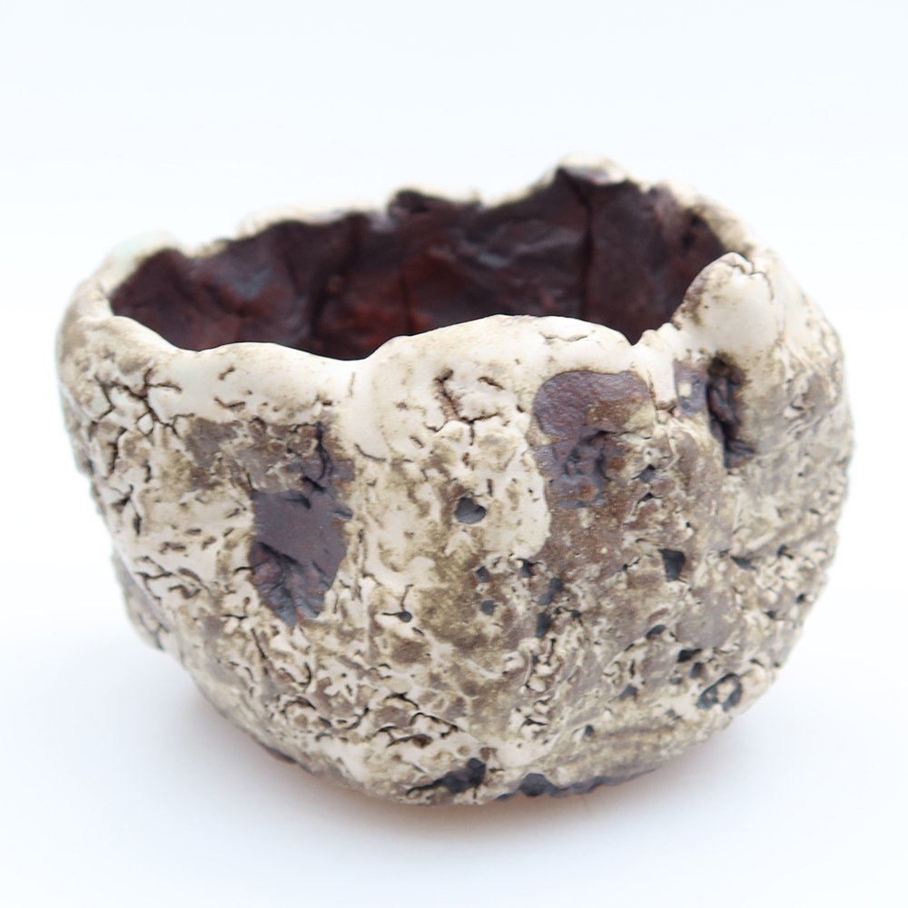 Keramická škrupina  7 x 6 x 6 cm, farba hnedobiela