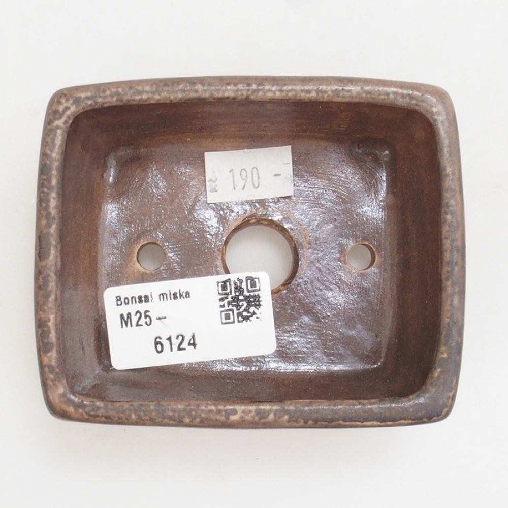 Keramická bonsai miska 9 x 7,5 x 3,5 cm, farba hnedá