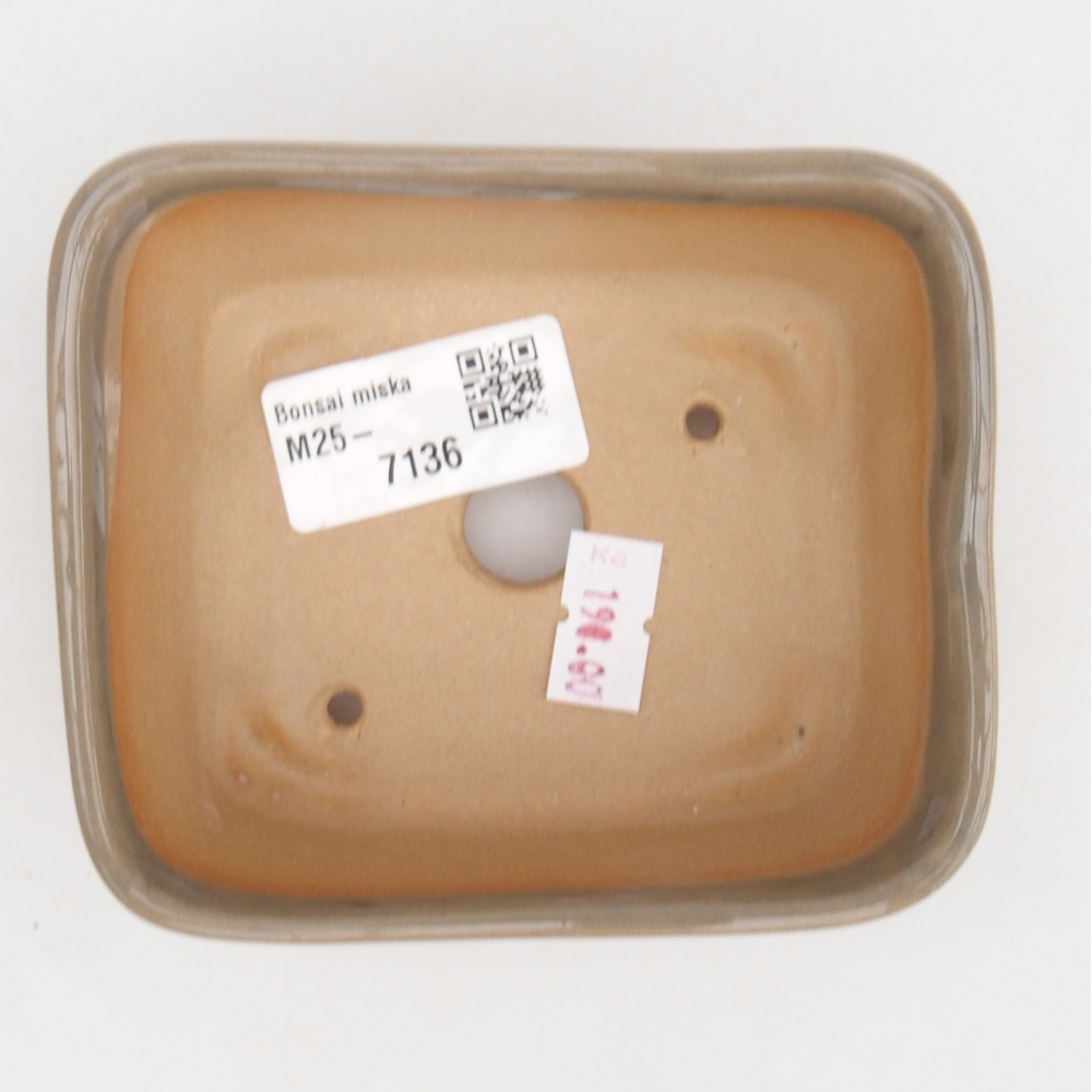 Keramická miska na bonsaje 10,5 x 8,5 x 4 cm, sivá