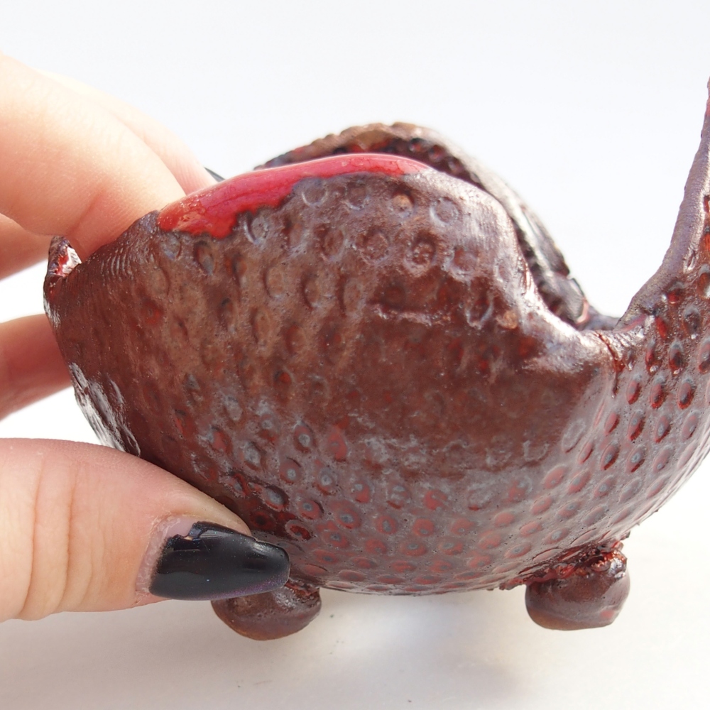 Keramická mušľa 9,5 x 9 x 7,5 cm , farba hnedá