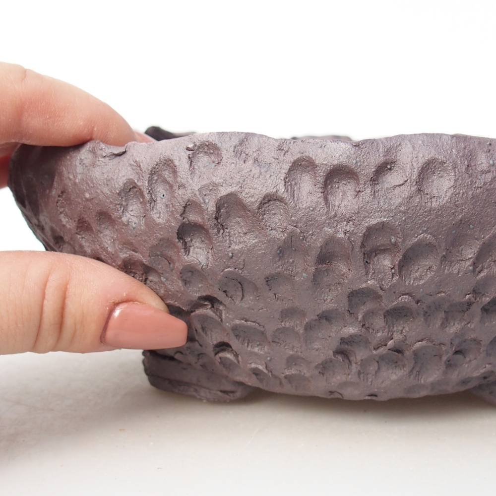 Keramická miska na bonsaje 18 x 17 x 6 cm, farba kovu