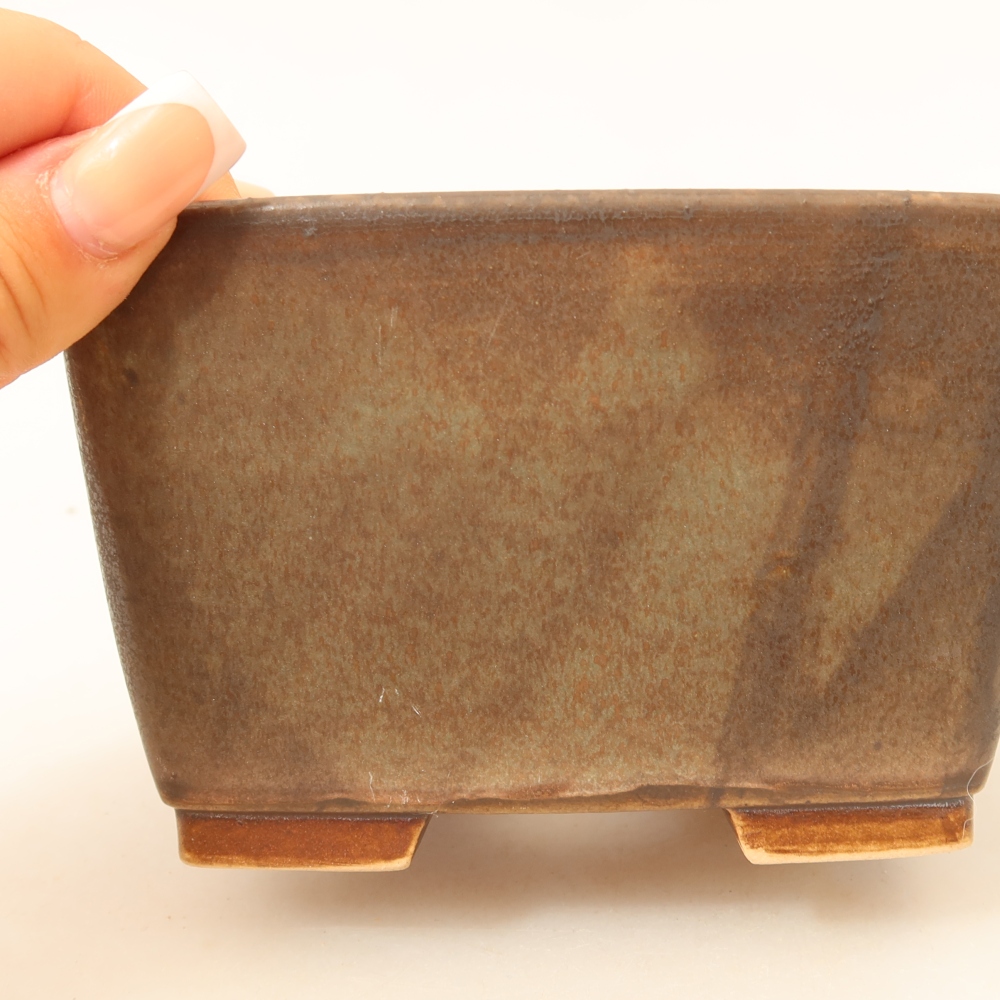 Keramická miska na bonsai 13 x 13 x 8 cm, farba zelená