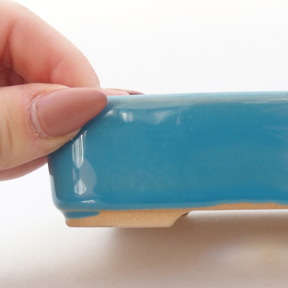 Keramická miska na bonsaje 13 x 9,5 x 3,5 cm, farba modrá