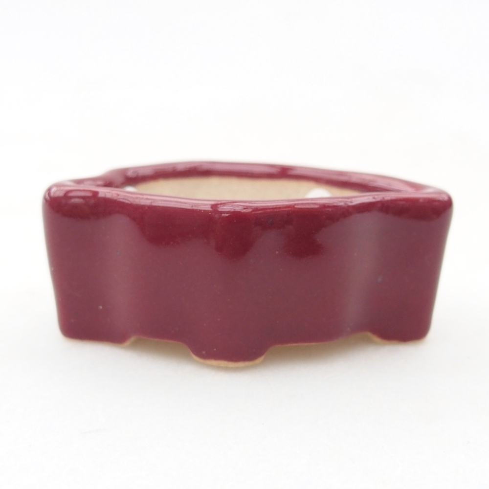 Mini bonsajová miska 5 x 3 x 2 cm, bordová