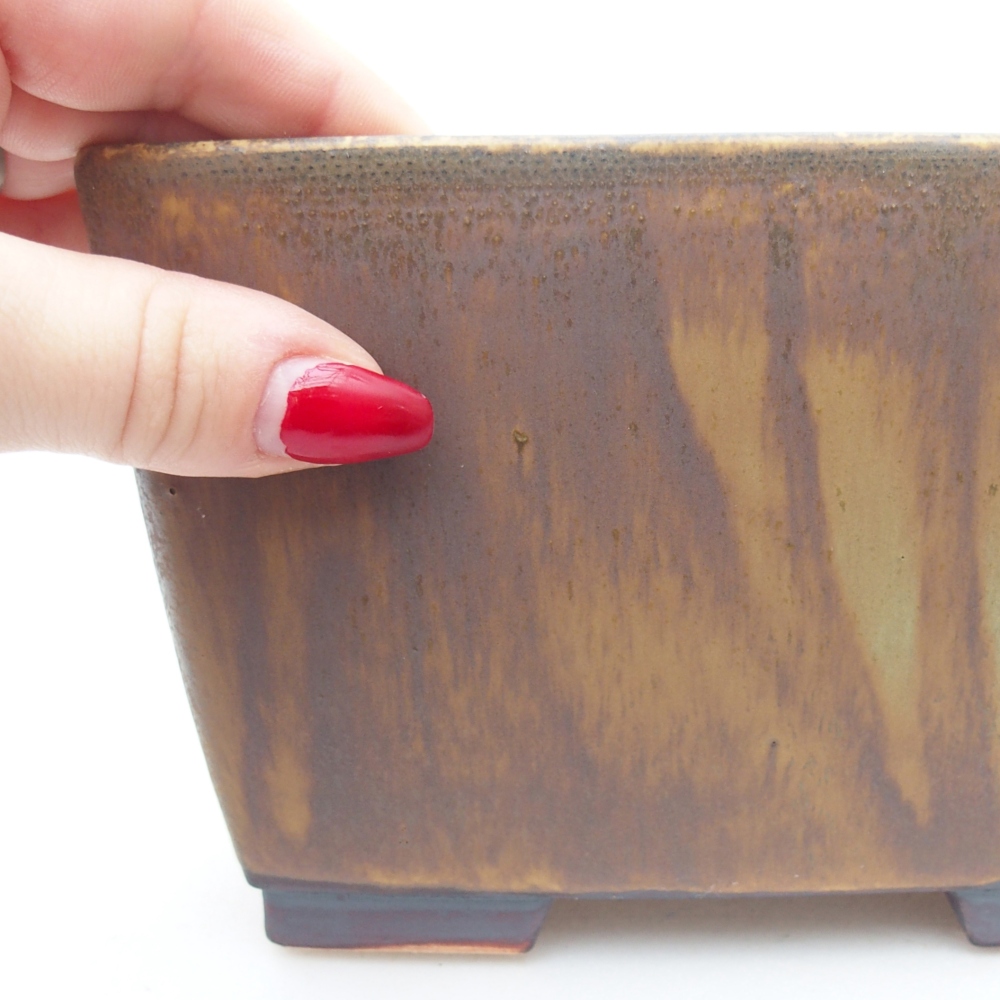 Keramická bonsajová miska 16 x 16 x 10 cm, zelená