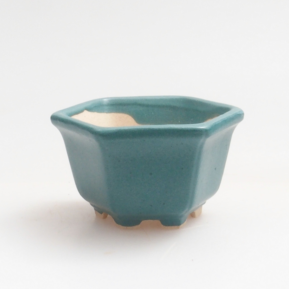 Keramická bonsai miska 4,5 x 4,5 x 3 cm, farba modrá