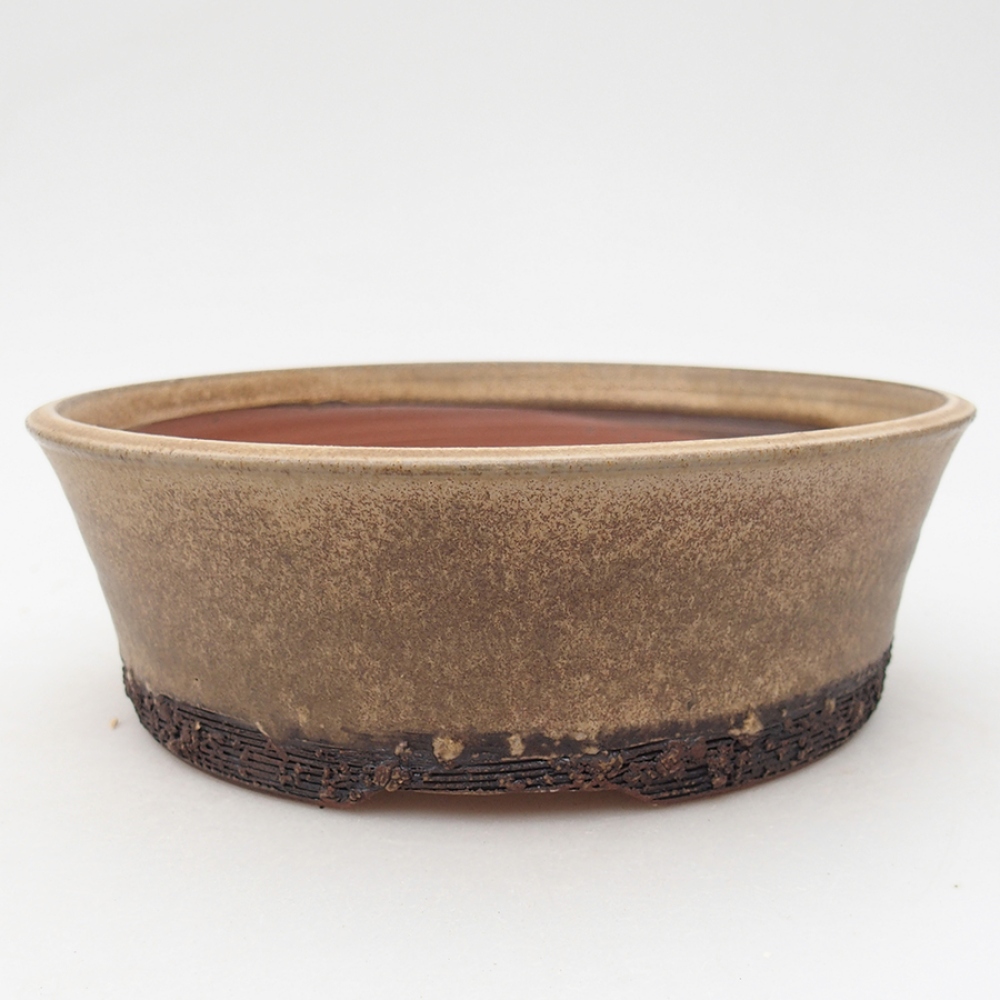 Keramická bonsai miska 19 x 19 x 6 cm, farba hnedá