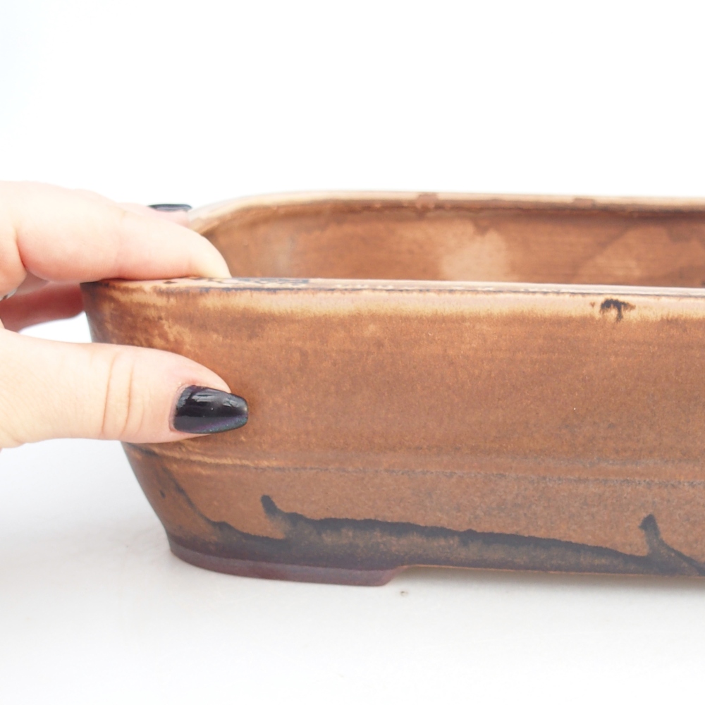 Keramická miska na bonsaje 28,5 x 21 x 7,5 cm, ružová