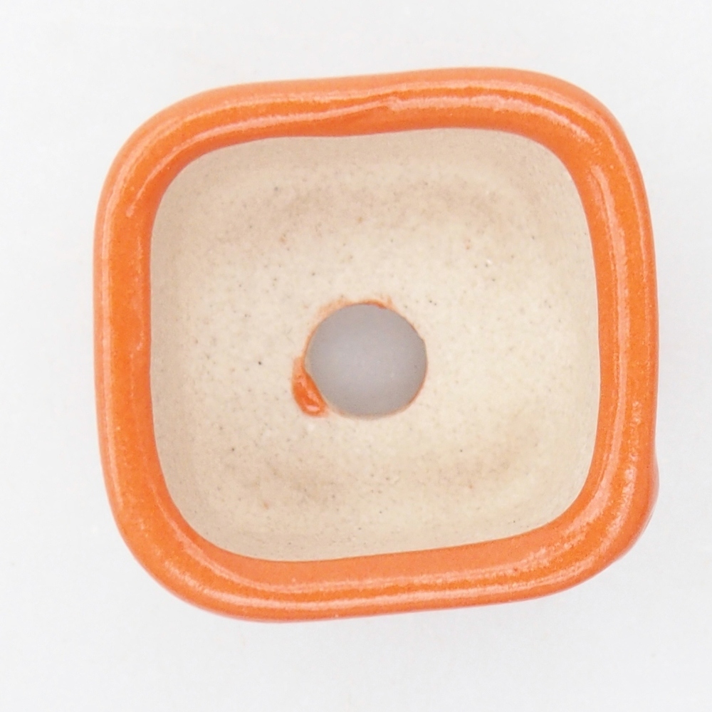 Mini bonsajová miska 2,5 x 2,5 x 1,5 cm, oranžová
