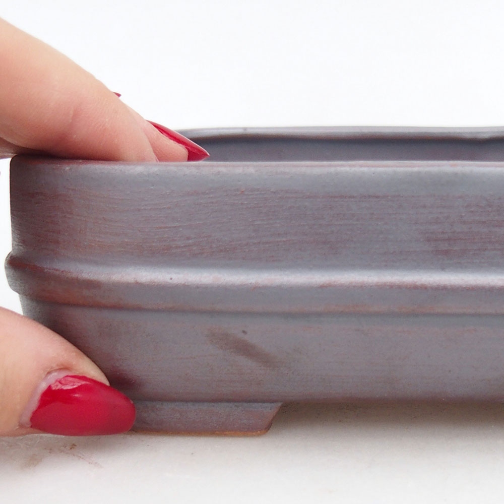 Keramická bonsajová miska 14,5 x 12,5 x 4,5 cm, farba kovu