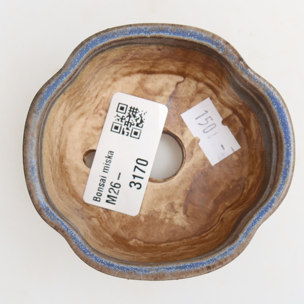 Keramická miska na bonsaje 8 x 7,5 x 3,5 cm, farba modrá
