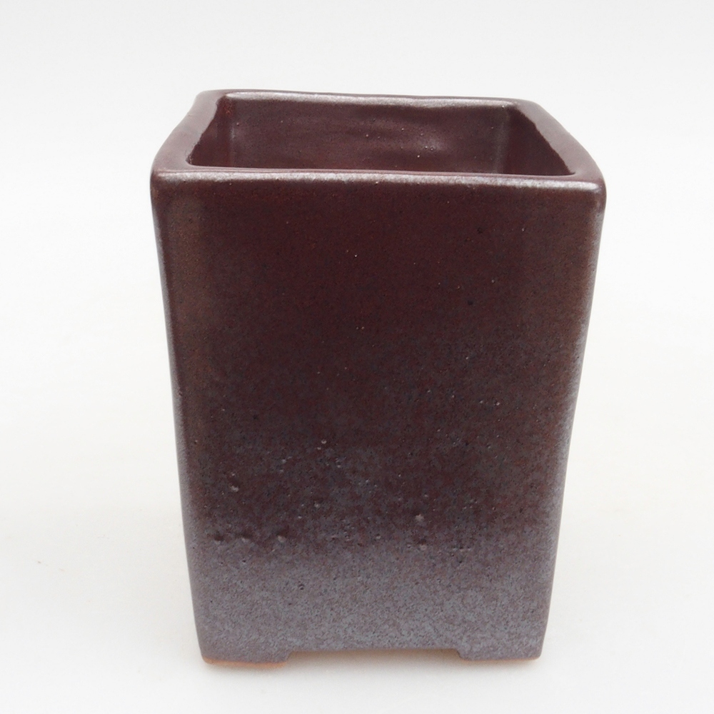 Keramická bonsai miska 7,5 x 7,5 x 9,5 cm, farba hnedá
