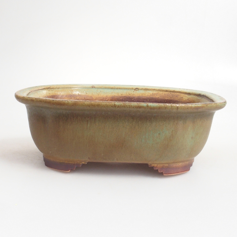 Keramická bonsai miska 11,5 x 16 x 6,5 cm, farba zelená