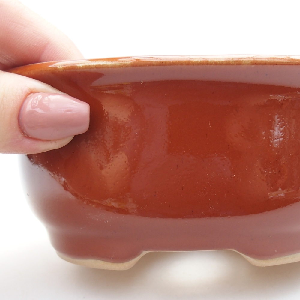 Keramická miska na bonsaje 12 x 10 x 5,5 cm, hnedá