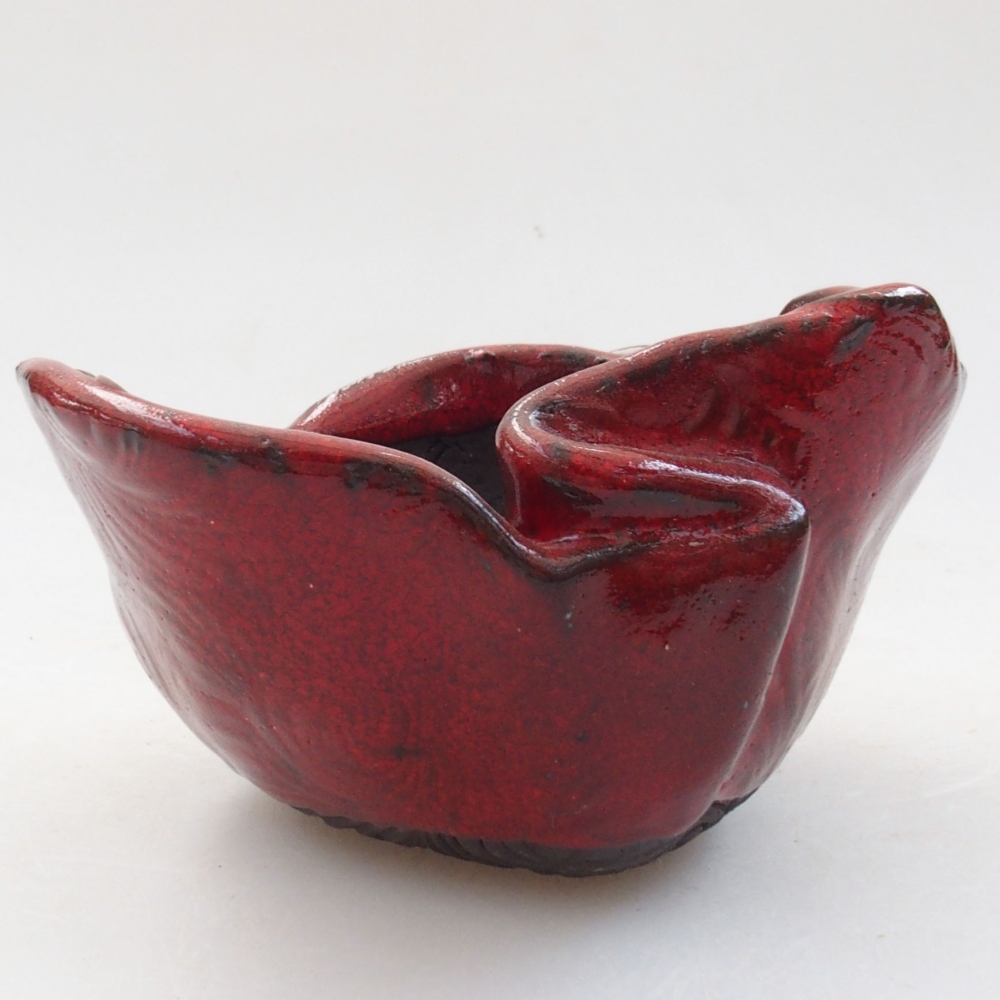 Keramická Škrupina 9 x 8 x 6 cm , farba červená