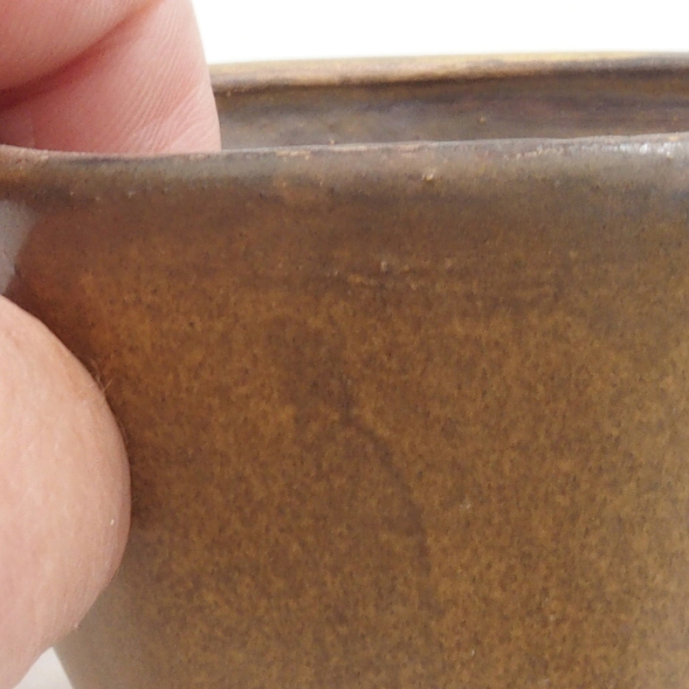Keramická bonsai miska 9 x 7,5 x 3,5 cm, farba hnedá