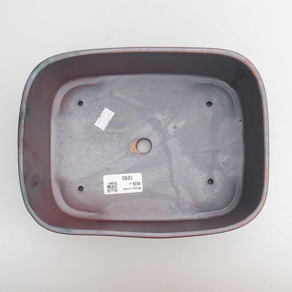 Keramická bonsajová miska 23 x 17 x 7,5 cm, farba kovu