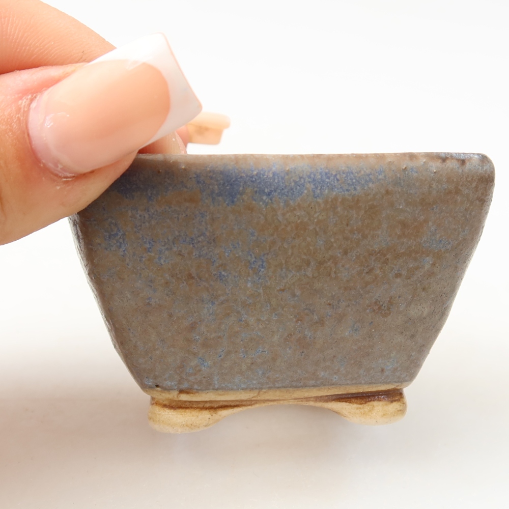 Keramická miska na bonsaje 6 x 6 x 4 cm, farba modrá