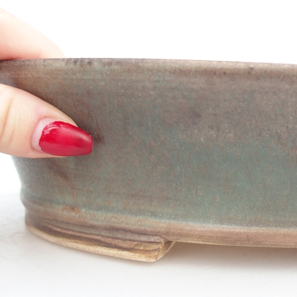 Keramická bonsajová miska 25 x 20 x 7,5 cm, zelená