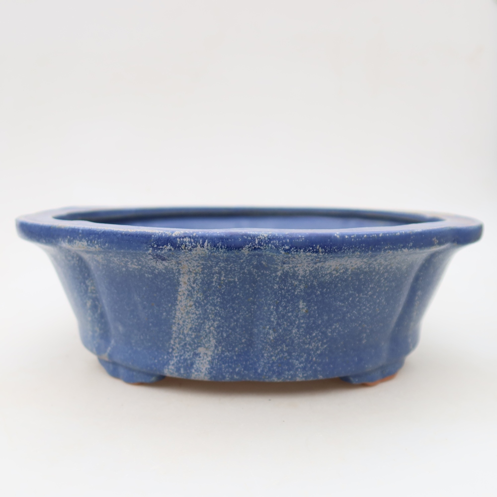 Keramická miska na bonsaje 26,5 x 26,5 x 8,5 cm, farba modrá