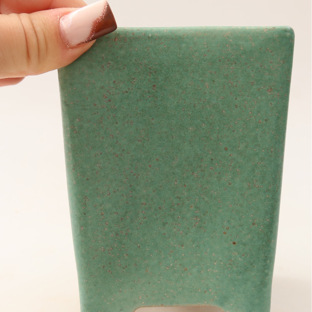 Keramická miska na bonsaje 9 x 9 x 11,5 cm, farba zelená