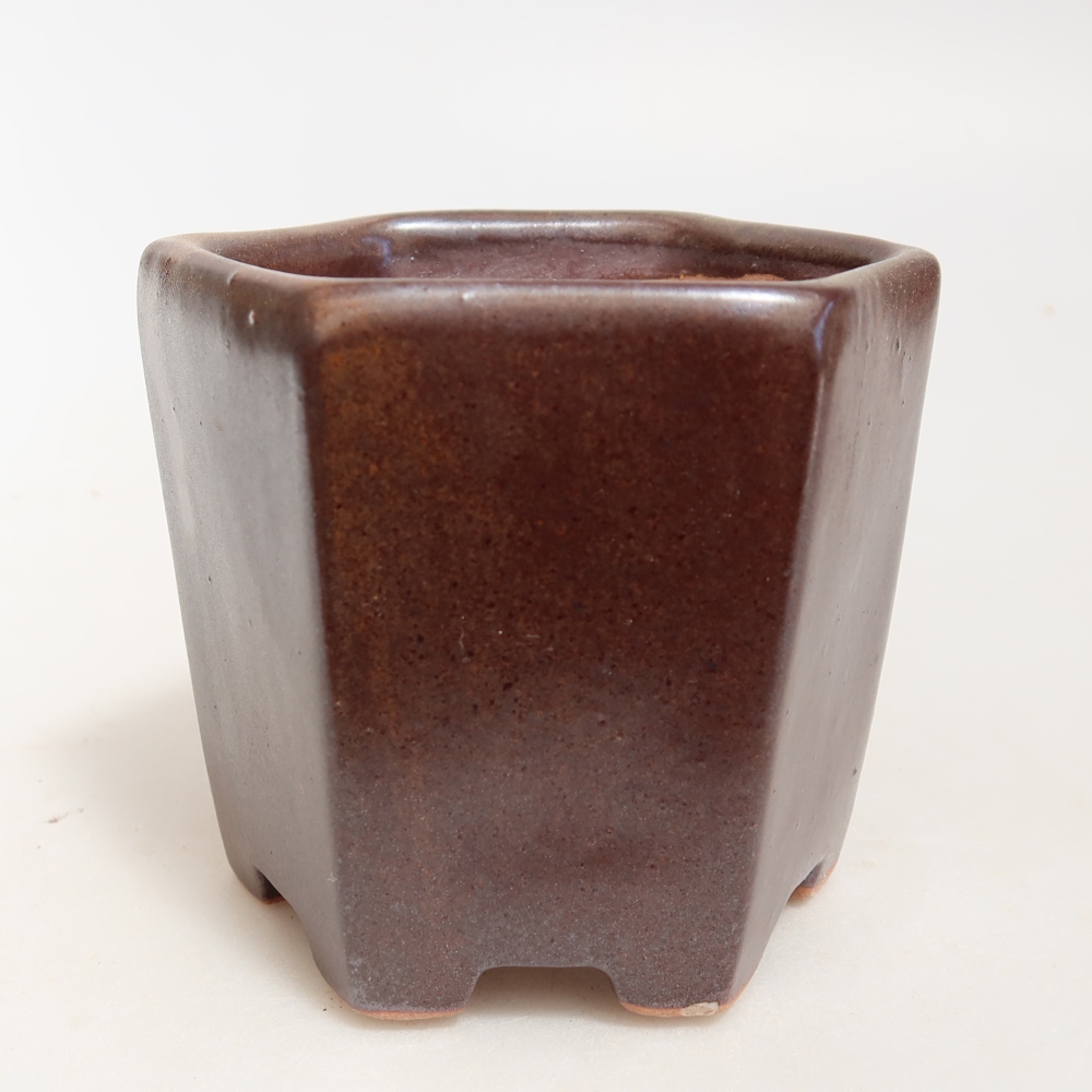 Keramická miska na bonsaje 9 x 8,5 x 8 cm, farba hnedá
