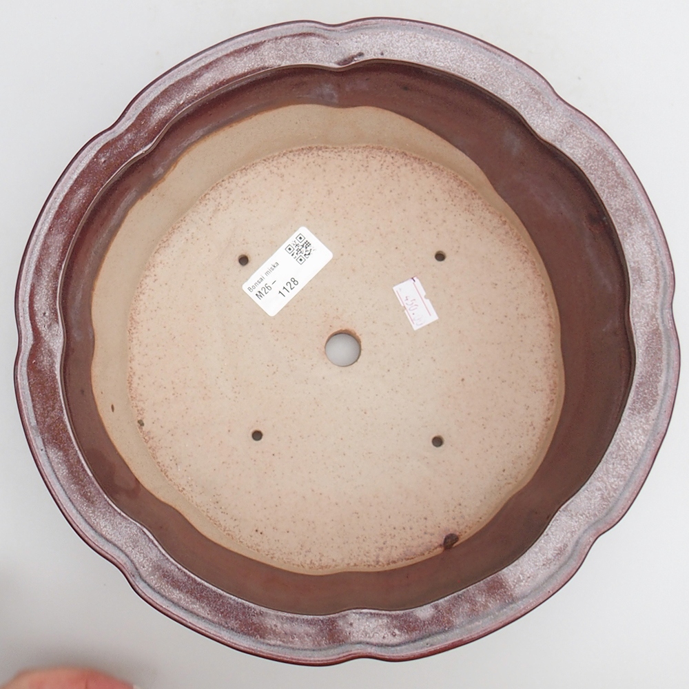 Keramická miska na bonsaje 26 x 26 x 8 cm, bordová