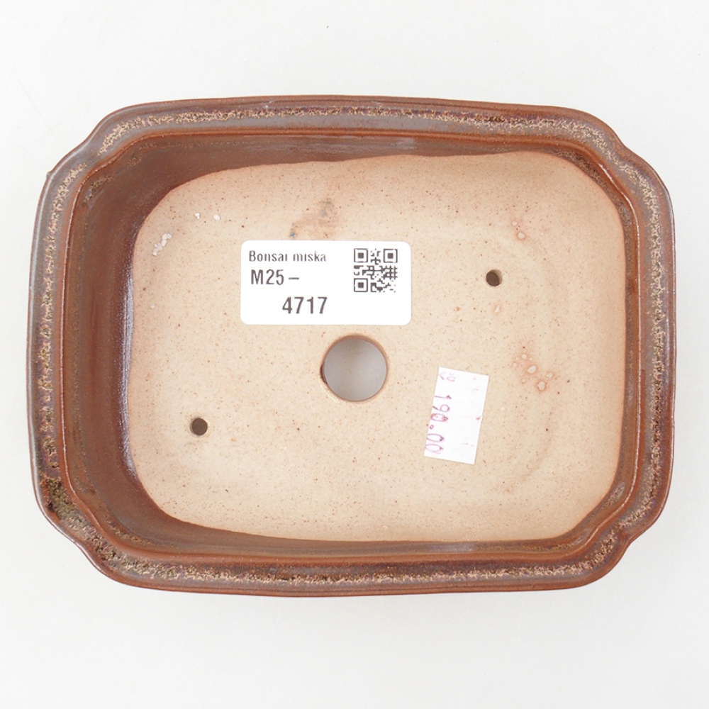 Keramická bonsai miska 14 x 11 x 4 cm, farba hnedá