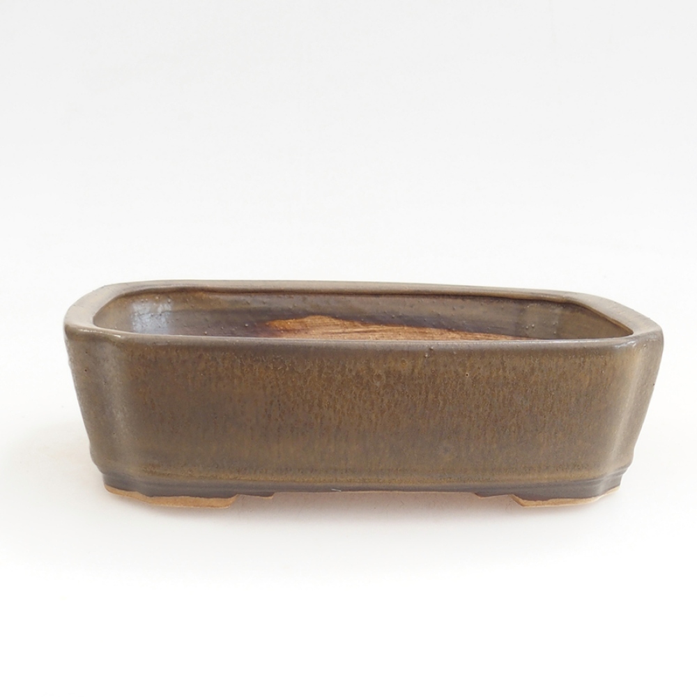 Keramická miska na bonsaje 21 x 18 x 6 cm, hnedá