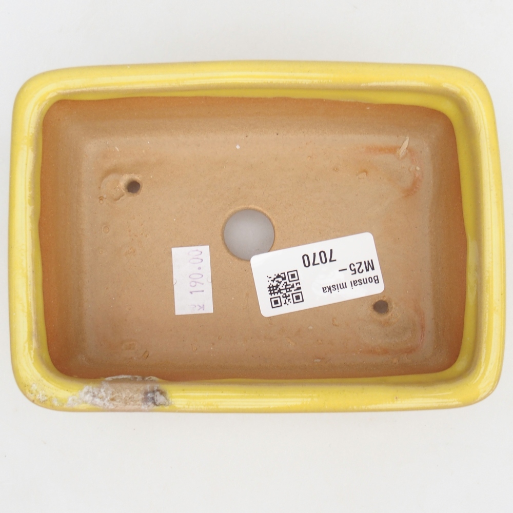 Keramická miska na bonsaje 13,5 x 10 x 4,5 cm, žltá