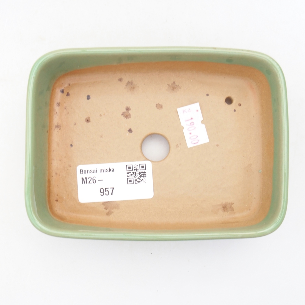 Keramická miska na bonsaje 12,5 x 9 x 3,5 cm, zelená