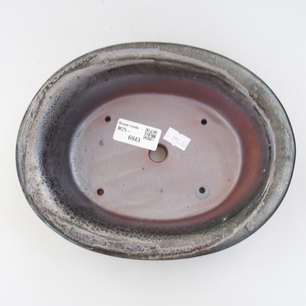 Keramická bonsajová miska 23 x 18 x 6,5 cm, zelená