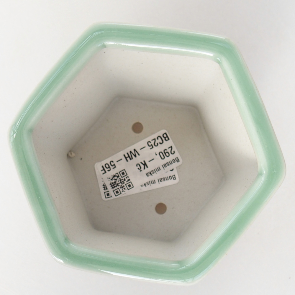 Keramická miska na bonsaje 10,5 x 9,5 x 8,5 cm, zelená