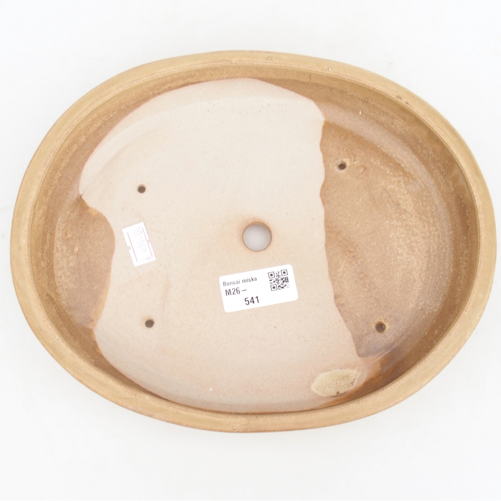 Keramická miska na bonsaje 24,5 x 20 x 4 cm, farba béžová