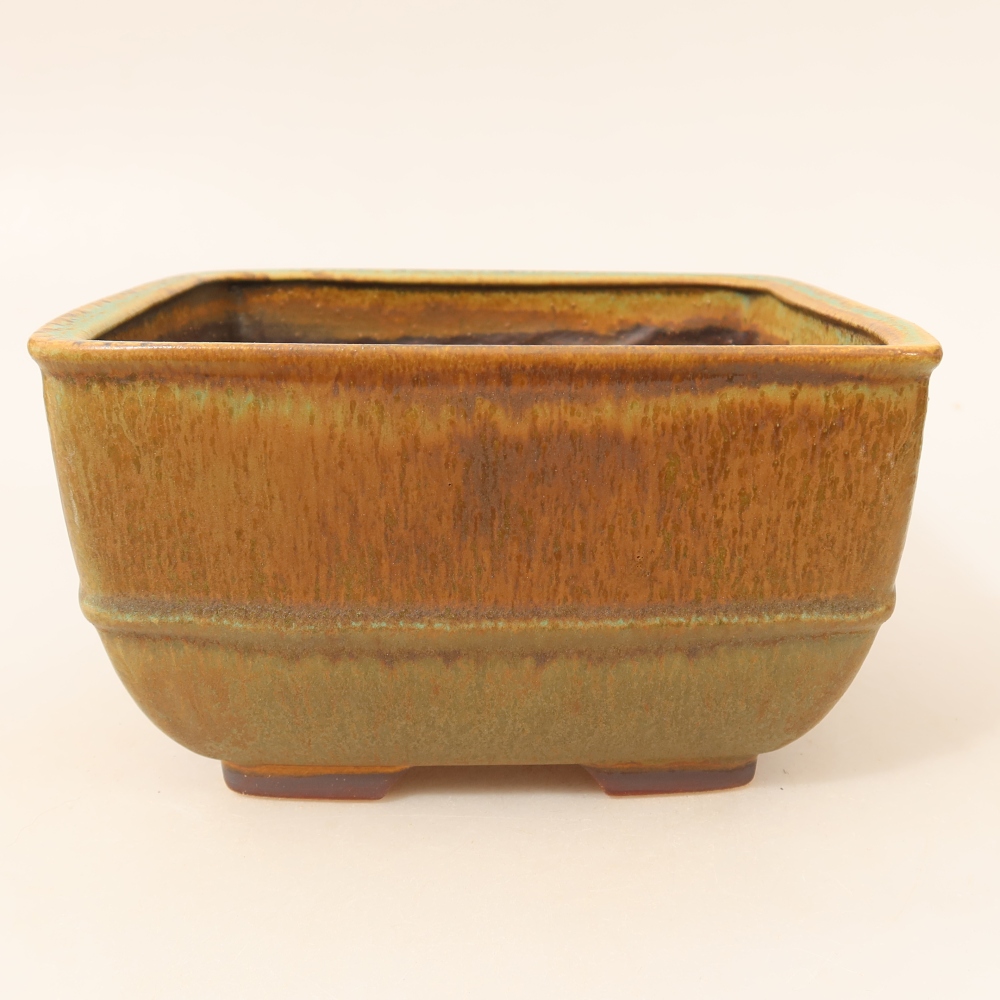 Keramická miska na bonsai 16,5 x 16,5 x 9,5 cm, farba zelená