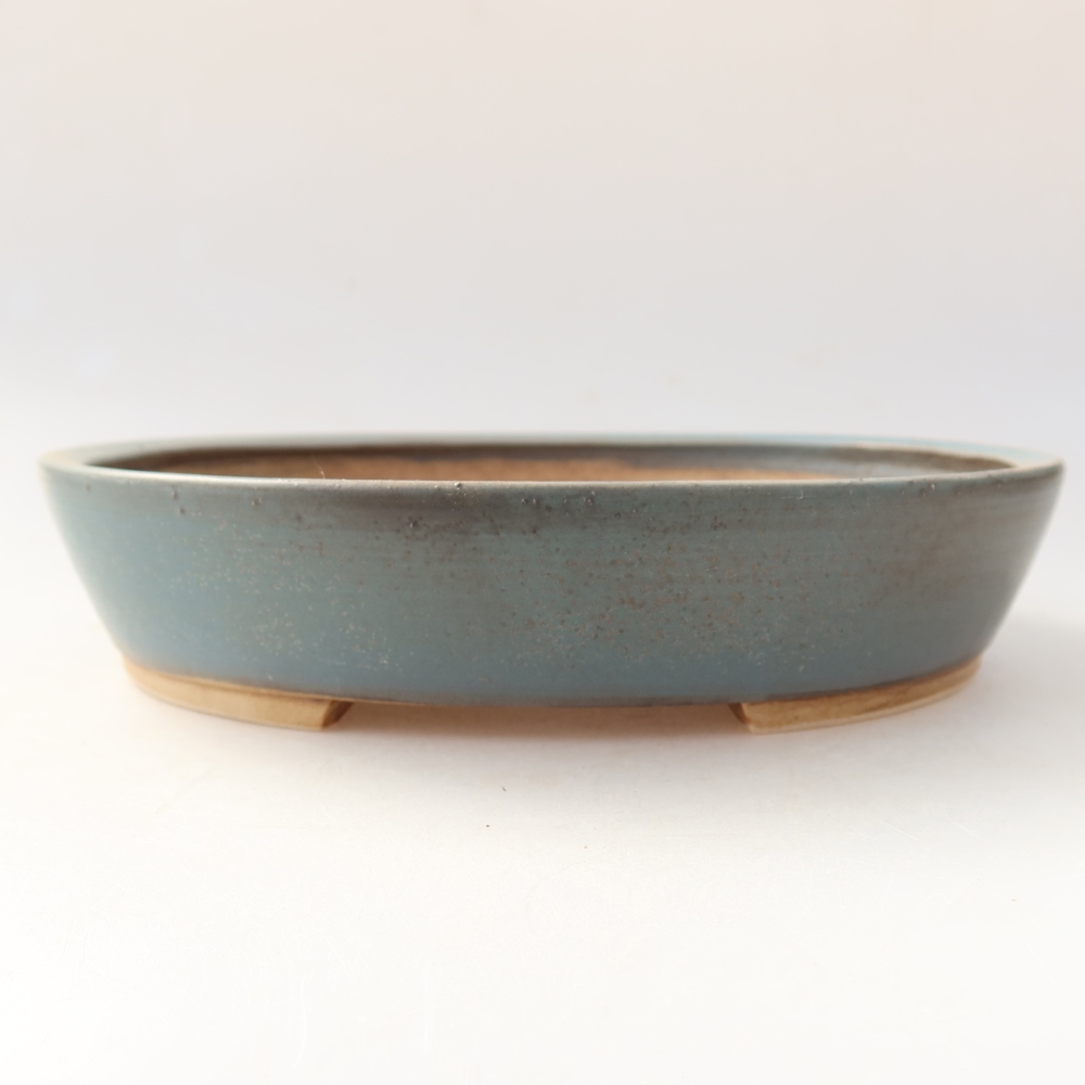Keramická miska na bonsaje 21 x 19 x 4,5 cm, farba modrá